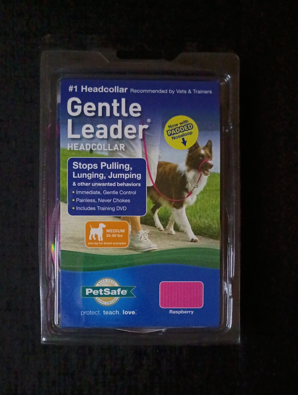 Brand New Gentle Leader Size M With Padded Nose Loop Raspberry Color